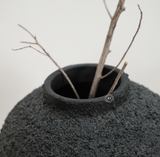 Black Stone Texture Terracotta Vase Arinaliving