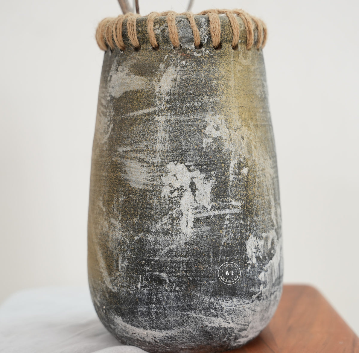 Rustic Terracotta Vase with Jute Detailing Arina Living