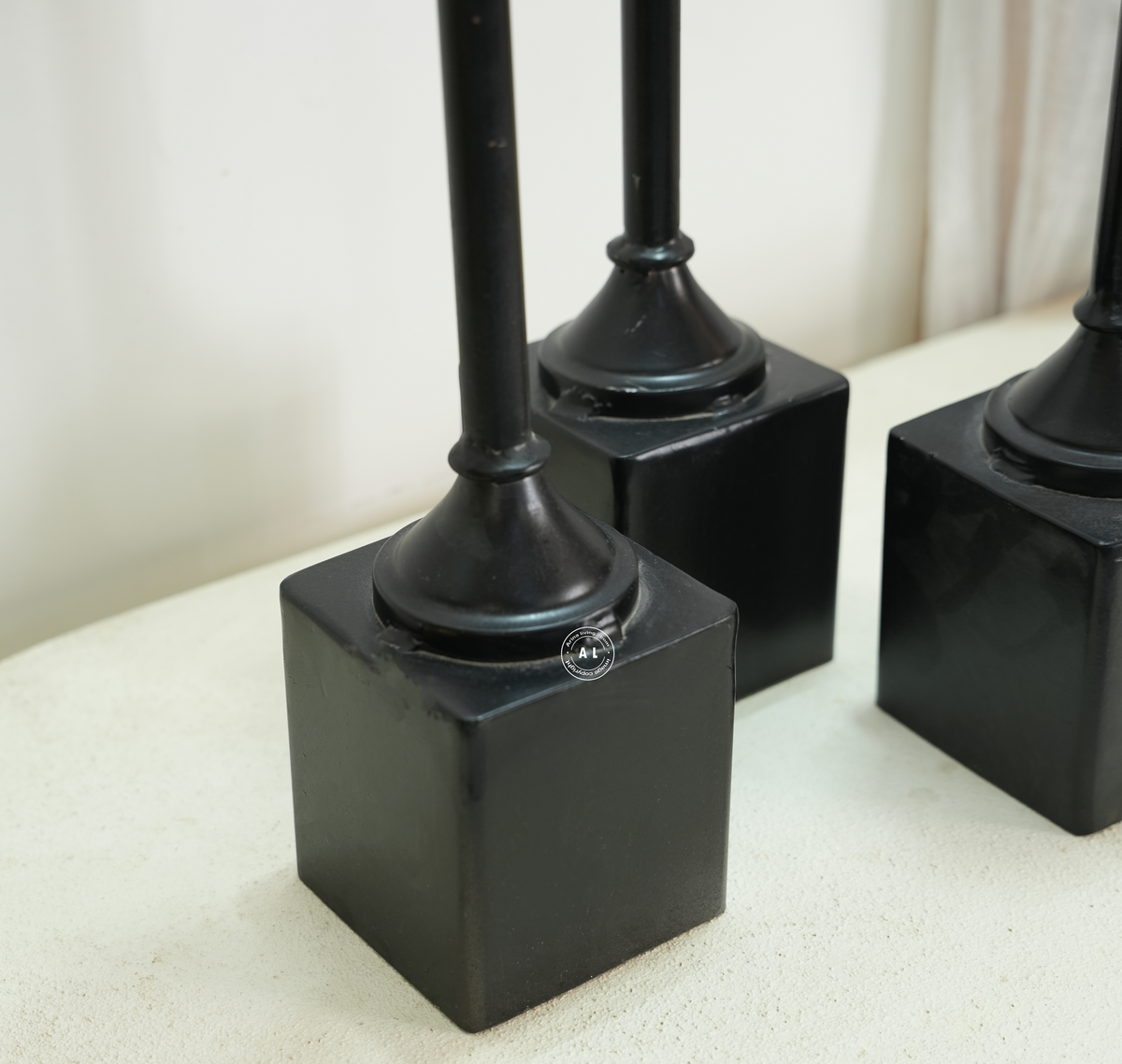 Black Iron Pillar Candle Holders – Set of 3 Arina Living