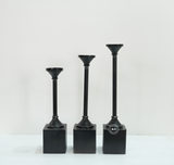 Black Iron Pillar Candle Holders – Set of 3 Arina Living