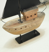 Wooden Sailboat with Iron Stand Arina Living