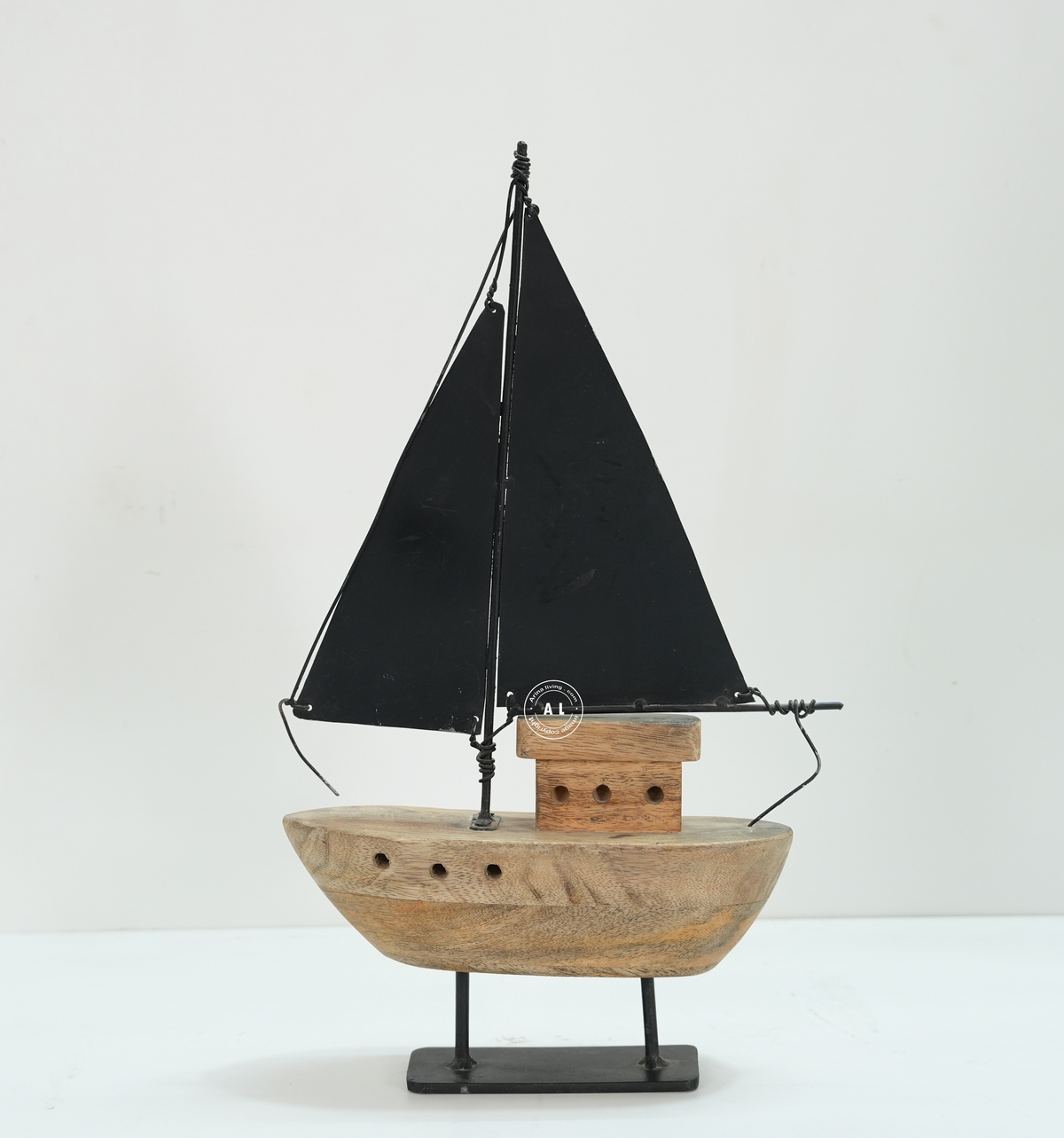 Wooden Sailboat with Iron Stand Arina Living