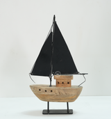 Wooden Sailboat with Iron Stand Arina Living