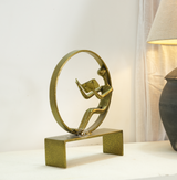 Gold Iron Reading Figure Decorative Sculpture Arina Living