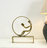 Gold Iron Reading Figure Decorative Sculpture Arina Living