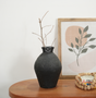 Black Rustic Terracotta Decorative Vase Arina Living