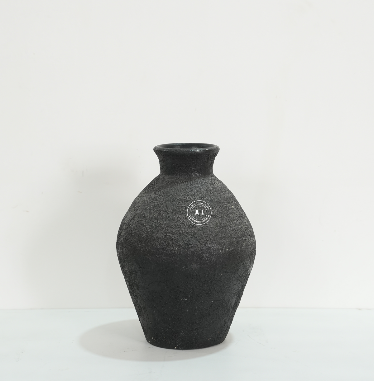 Black Rustic Terracotta Decorative Vase Arina Living