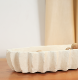 White Sculpted Paper Mache Tray Arina Living