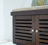 Modern Sheesham Wood Shoe Rack Bench - Honey Finish Arina Living