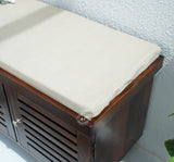 Modern Sheesham Wood Shoe Rack Bench - Honey Finish Arina Living