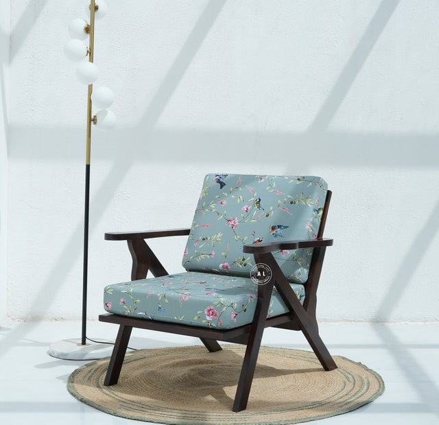 sheesham wood Lounge Chair - Walnut finish Arina Living
