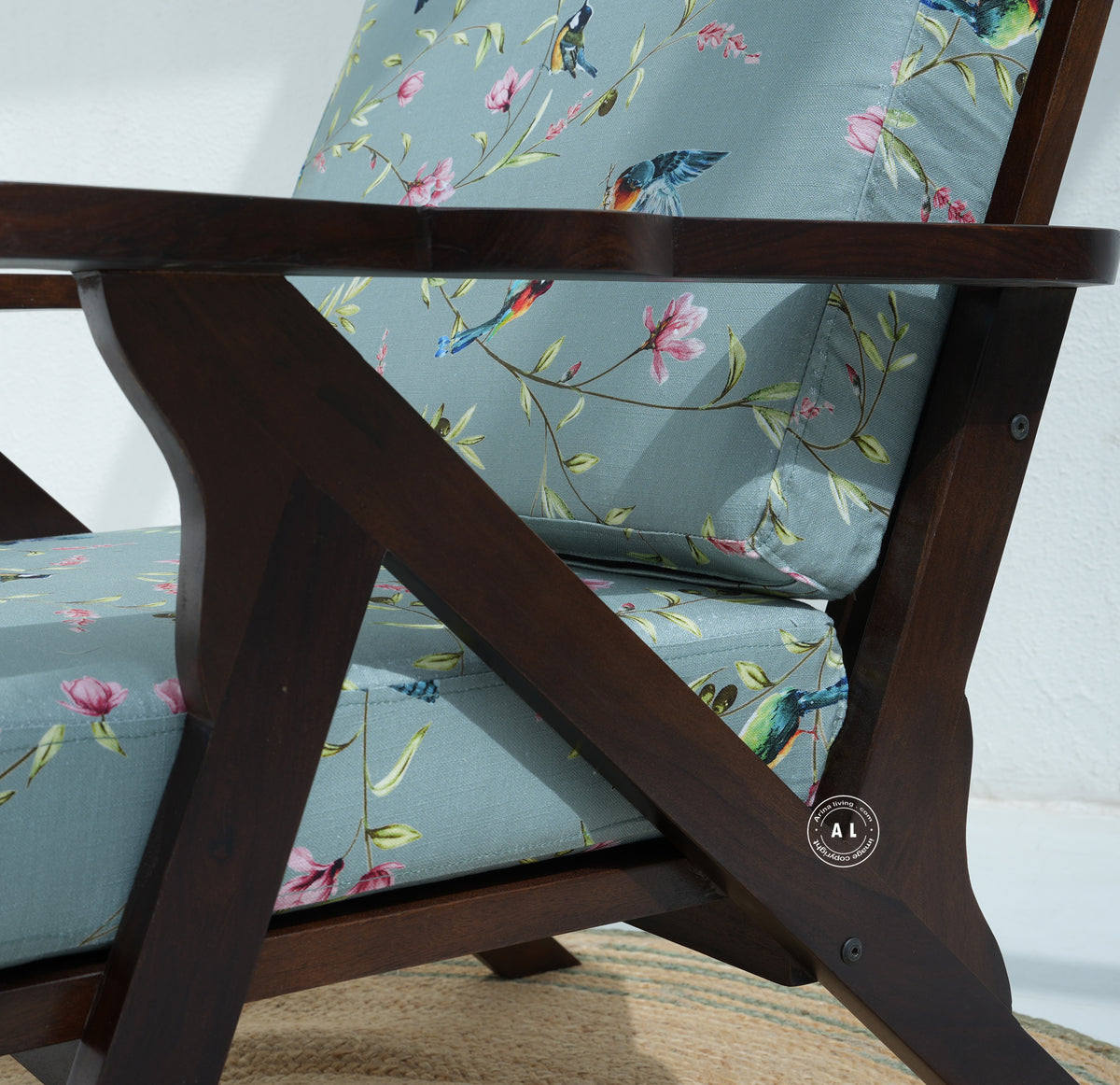 sheesham wood Lounge Chair - Walnut finish Arina Living