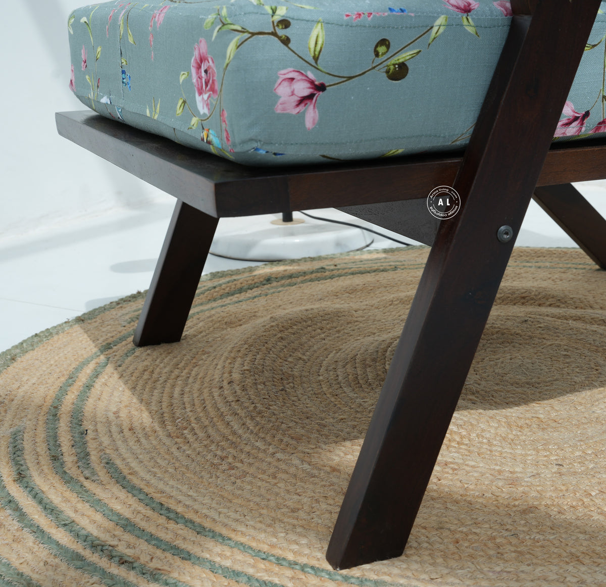sheesham wood Lounge Chair - Walnut finish Arina Living