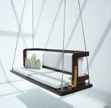 Prestow Air - Reversible Sheesham Wood  Swing Chair - Walnut finish Arina Living