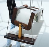 Prestow Air - Reversible Sheesham Wood  Swing Chair - Walnut finish Arina Living