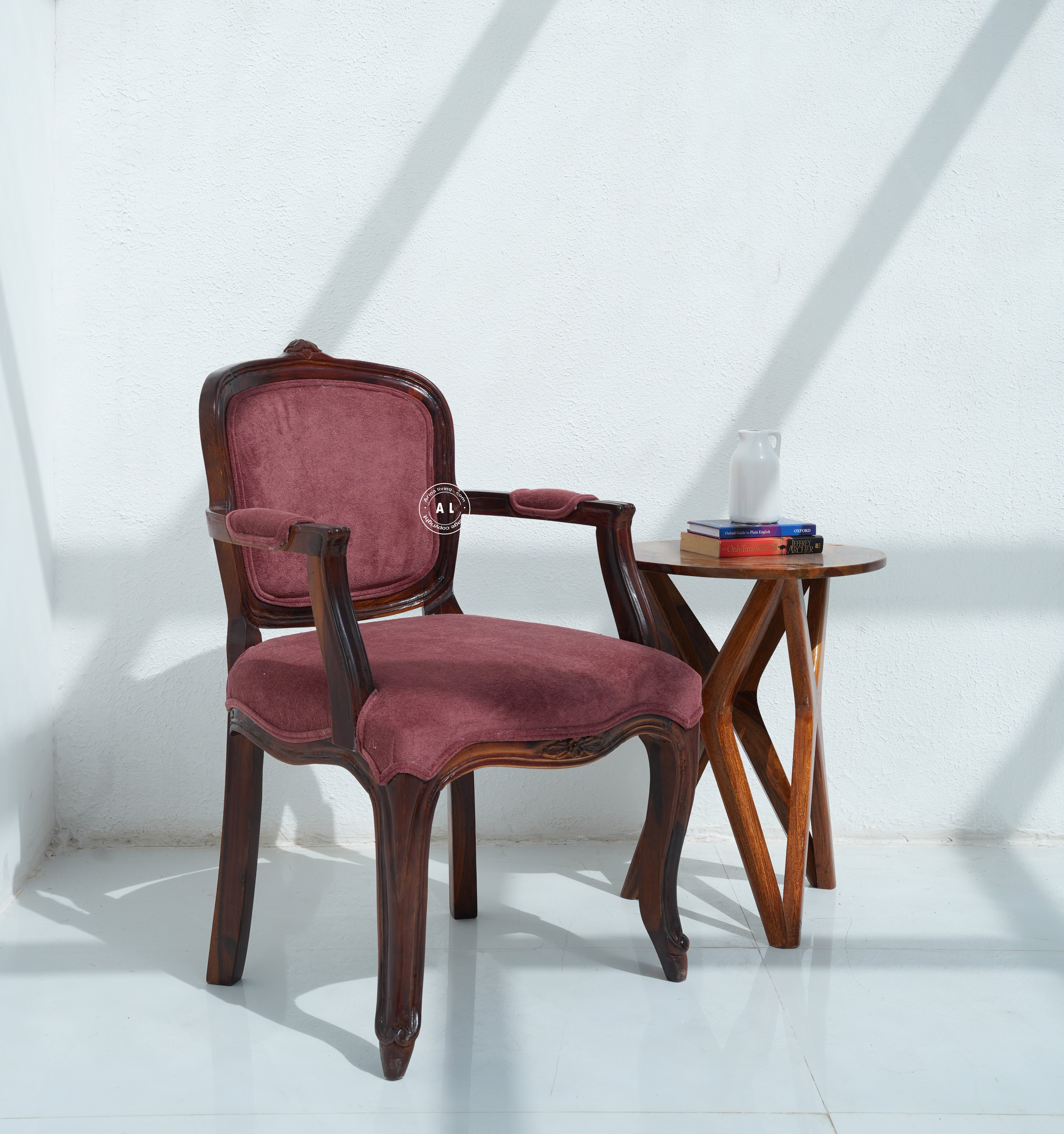 Upholstered Sheesham Wood Dining Chair Arina Living