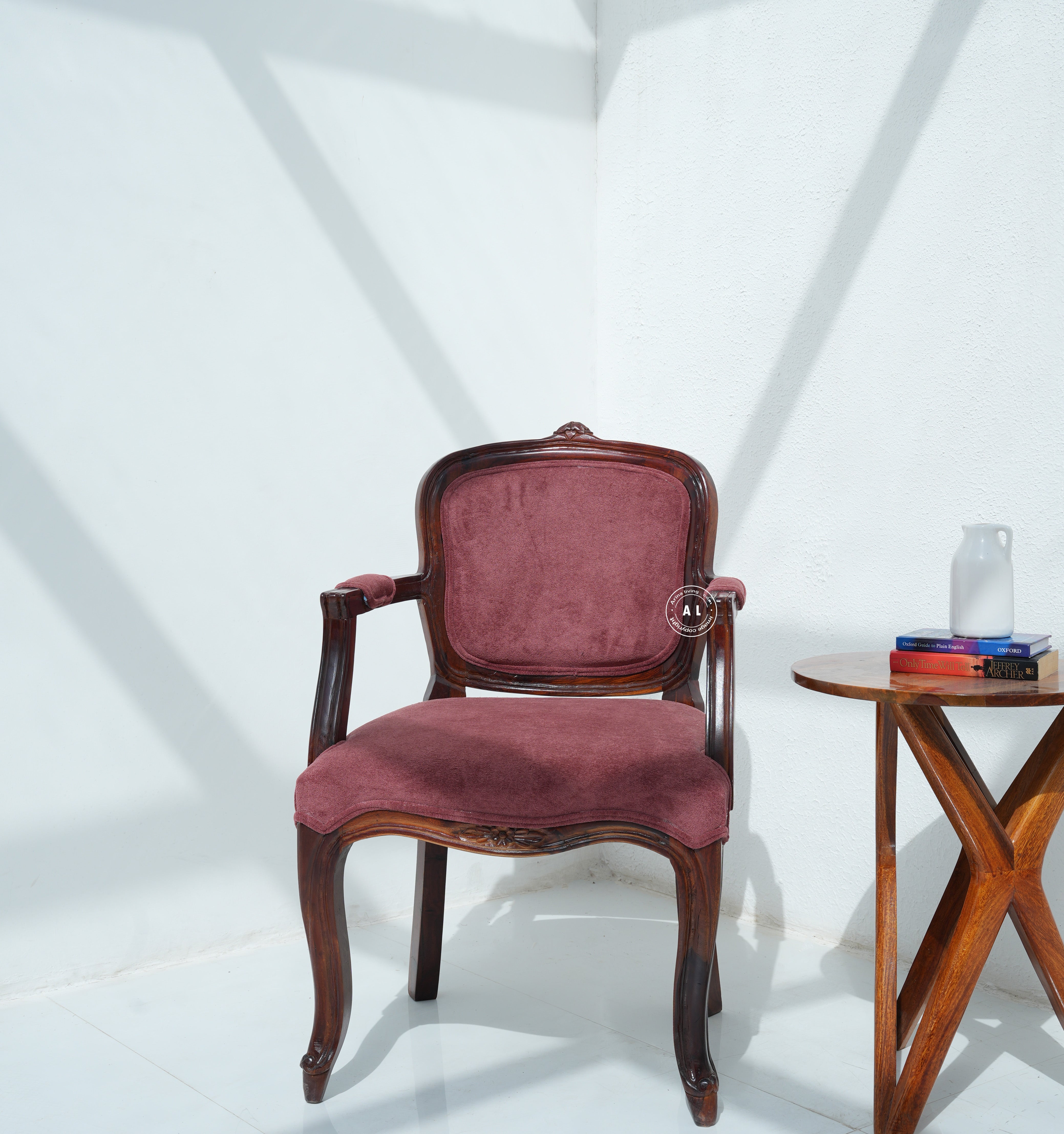 Upholstered Sheesham Wood Dining Chair Arina Living