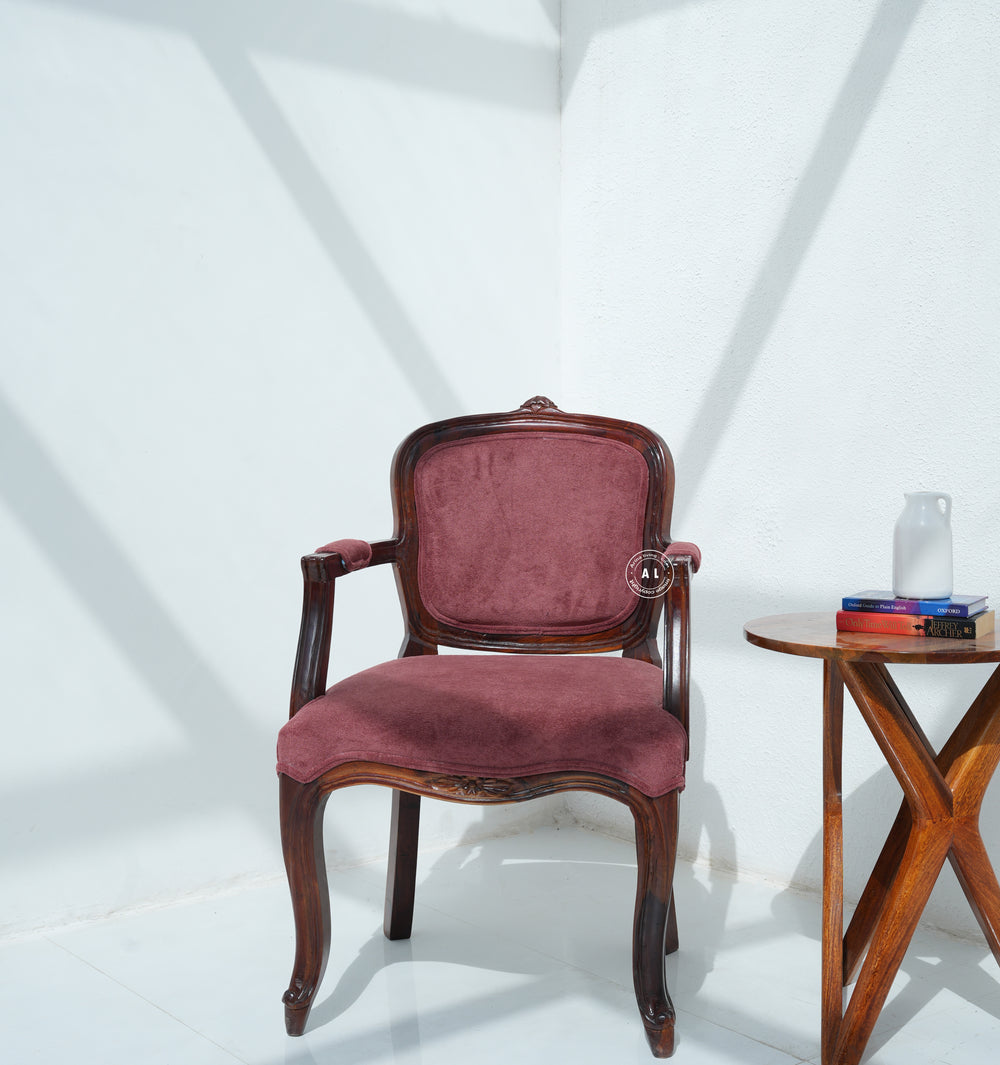 Upholstered Sheesham Wood Dining Chair Arina Living