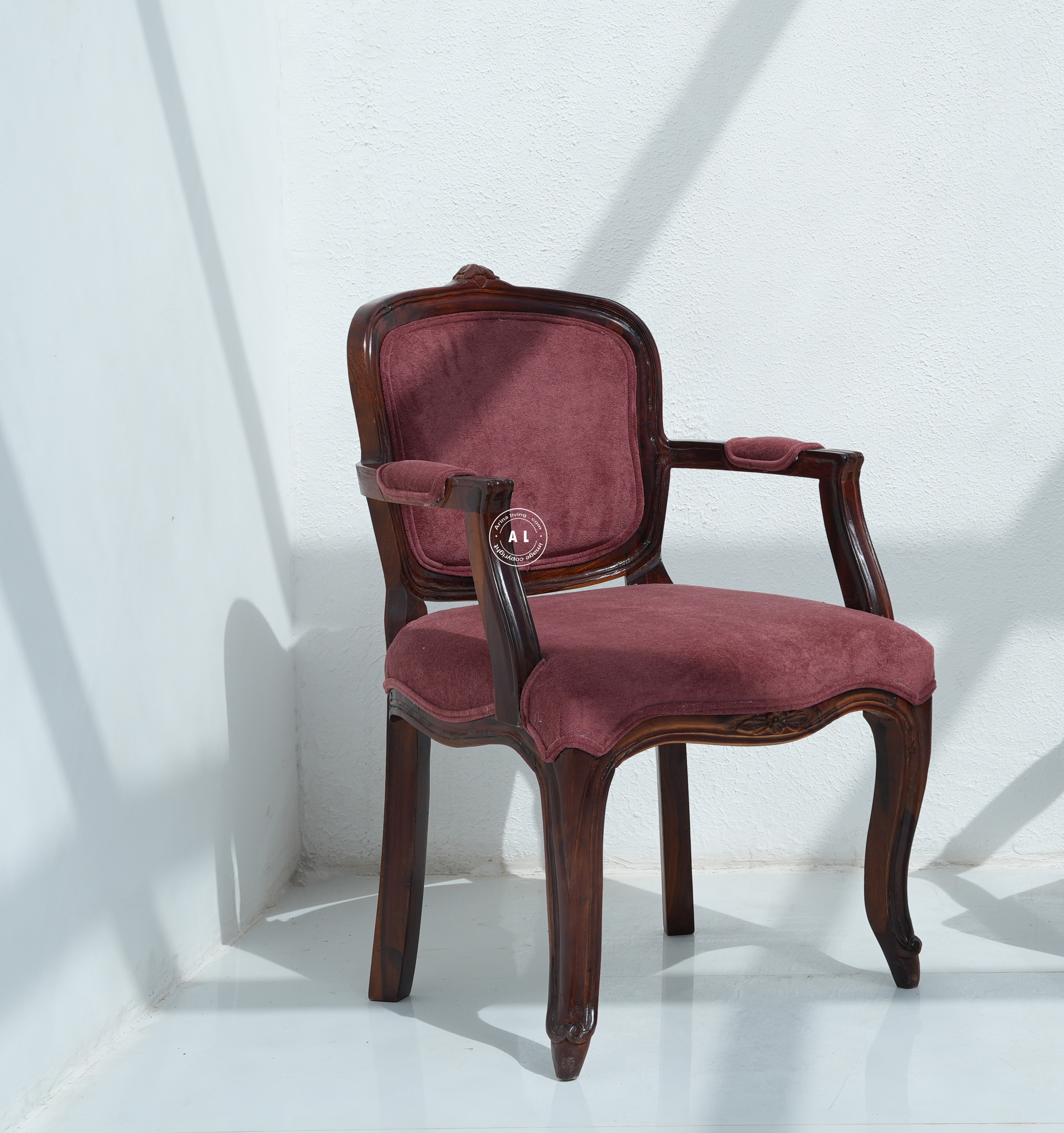 Upholstered Sheesham Wood Dining Chair Arina Living