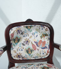 Upholstered Sheesham Wood Dining Chair - Teak finish Arina Living