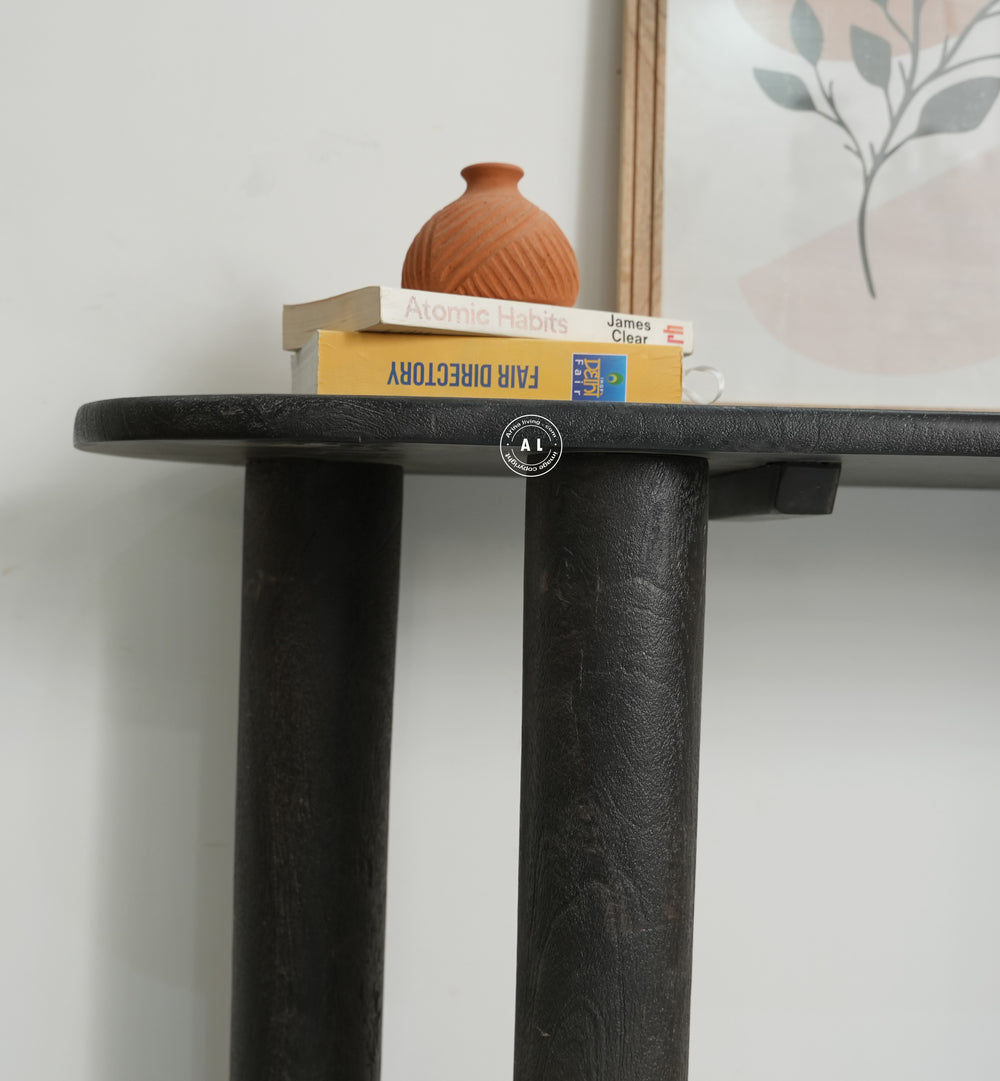 solid wood console table - black finish Arina Living