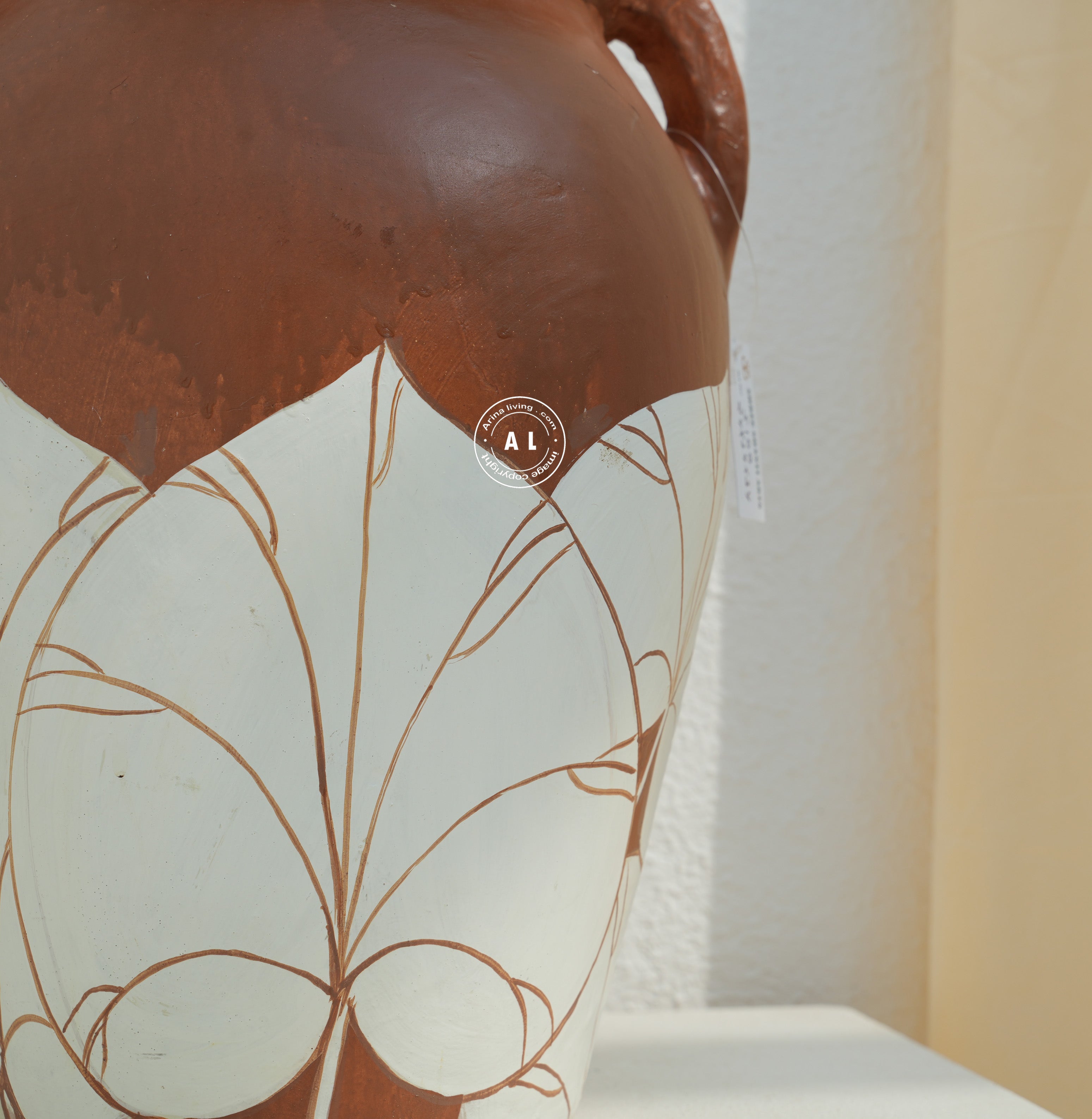 Rustic Terracotta and Ivory Decorative Flower Vase Arina Living