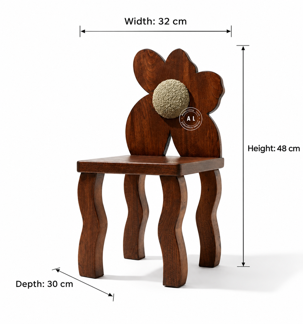 Acacia Wood Kids Flower Chair – Premium Honey Finish Arina Living