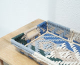 Basket Handcrafted Natural Woven Storage Tray with Handles Arinaliving