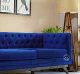 Velvet 3 Seater Sofa - Indigo Blue