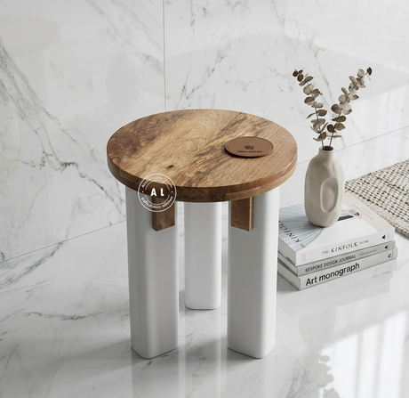 Nero Solid Mango Wood Side table Arina Living
