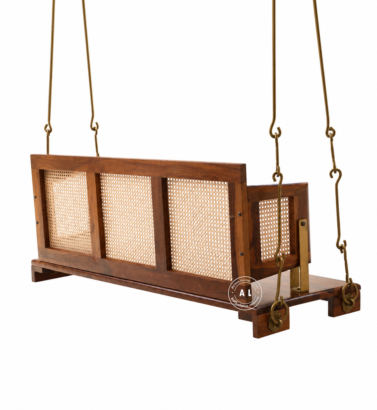Conklin Solid Sheesham Wood Swing/Jhula - Honey finish
