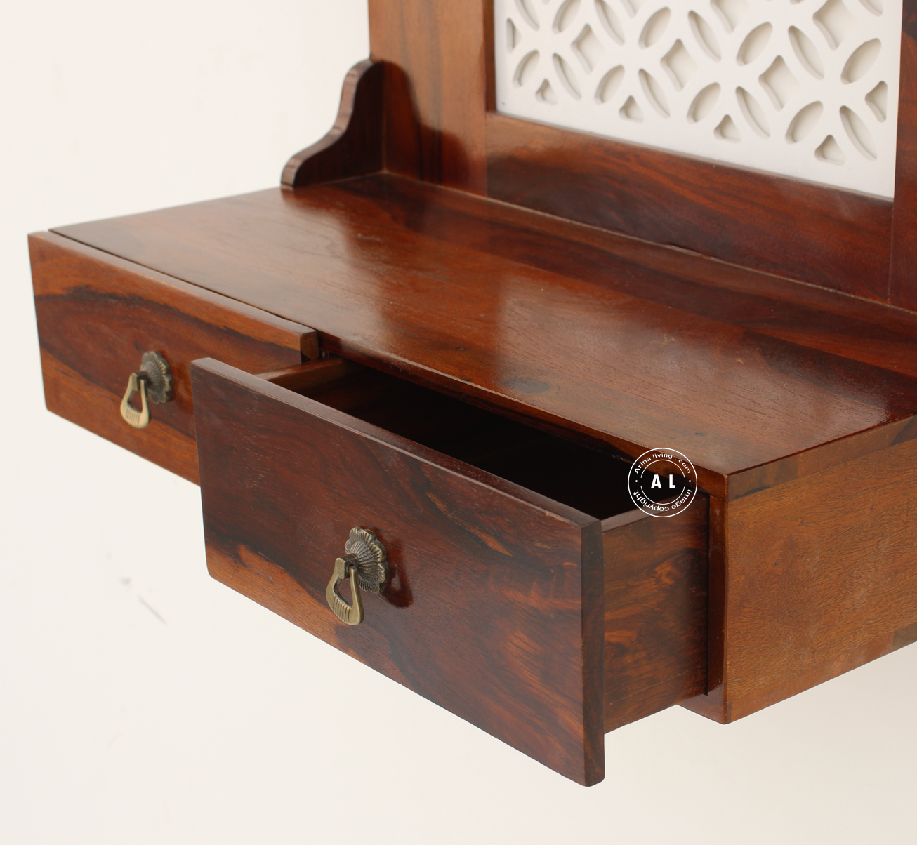 Lief Sheesham Wood Hanging Temple for Home - Honey finish