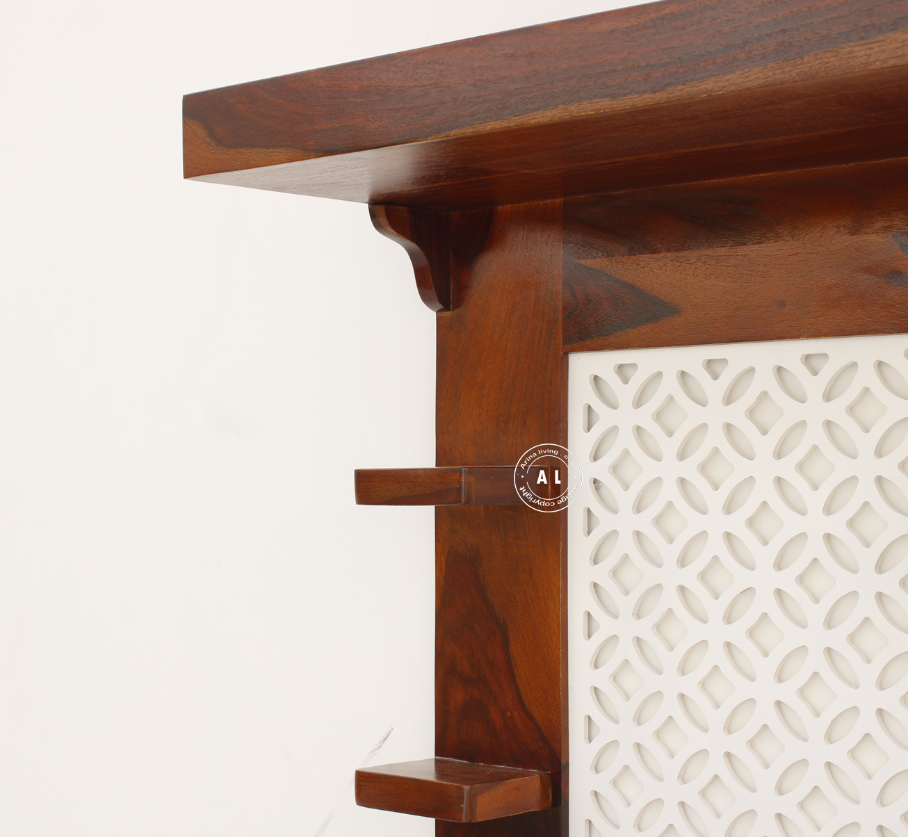 Lief Sheesham Wood Hanging Temple for Home - Honey finish