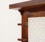 Lief Sheesham Wood Hanging Temple for Home - Honey finish