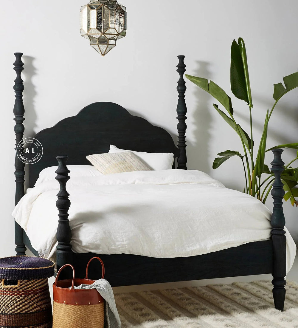 Mango wood Queen size Poster Bed Arina Living