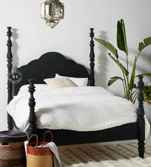 Mango wood Queen size Poster Bed Arina Living