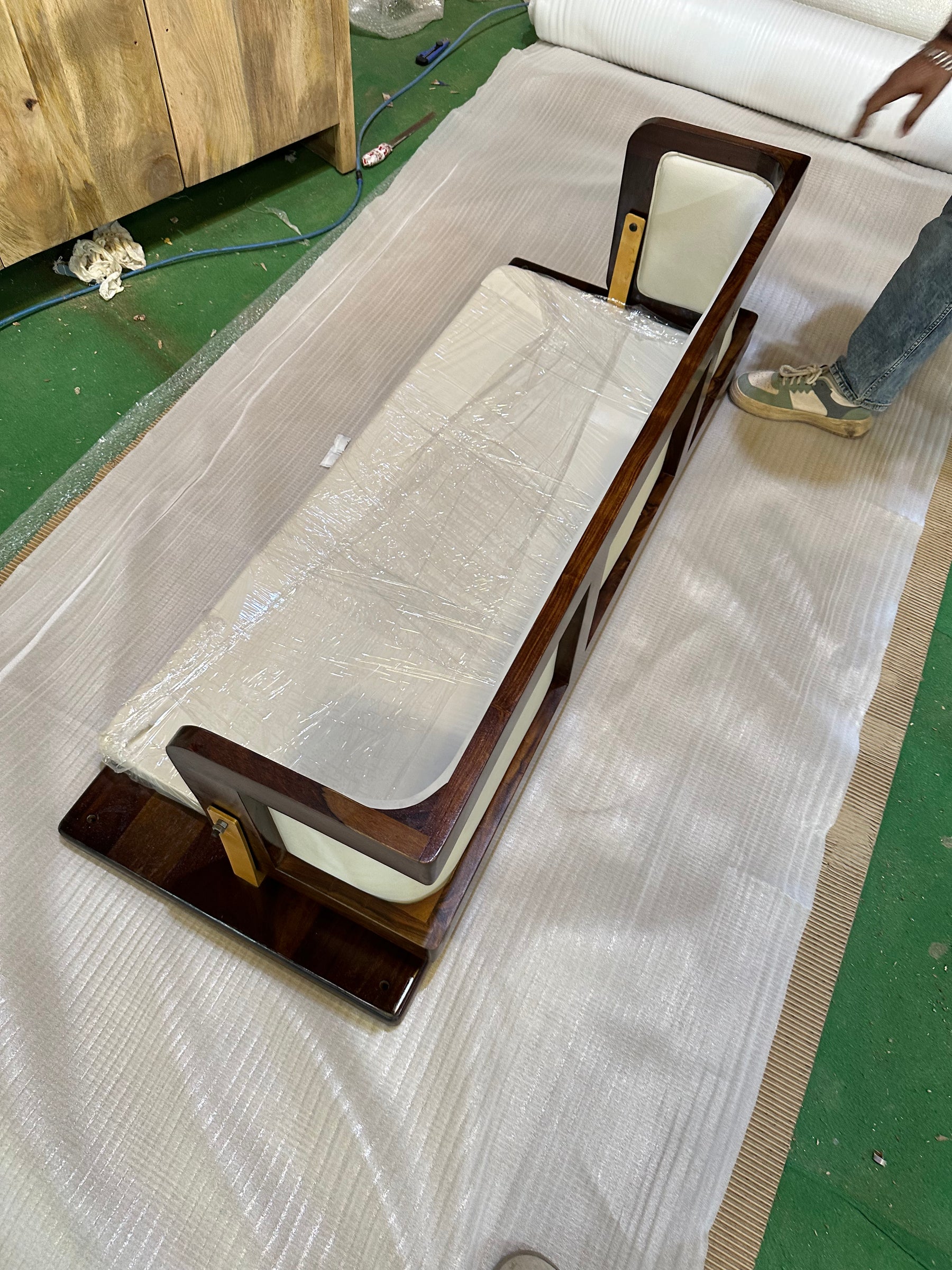 Prestow Air - Reversible Sheesham Wood  Swing Chair - Walnut finish - Real View 5