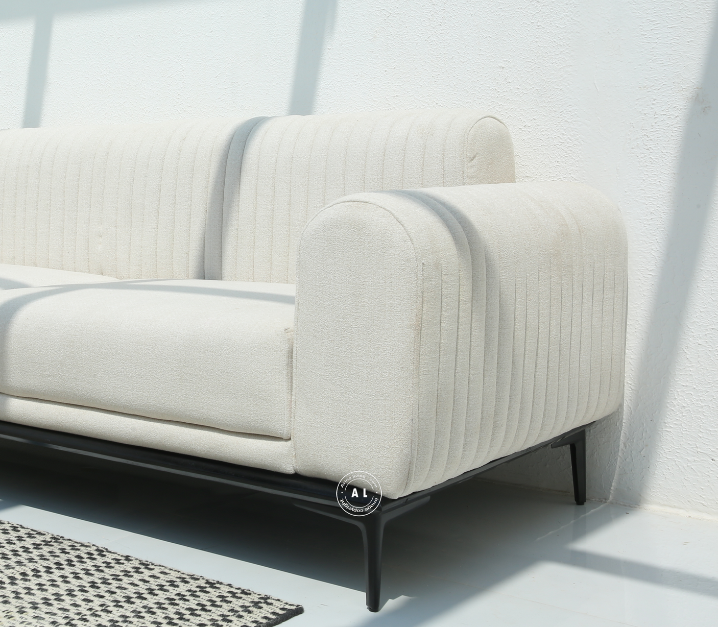 Aura 3 Seater Living Room Sofa Set with 2 Accent Arm Chairs