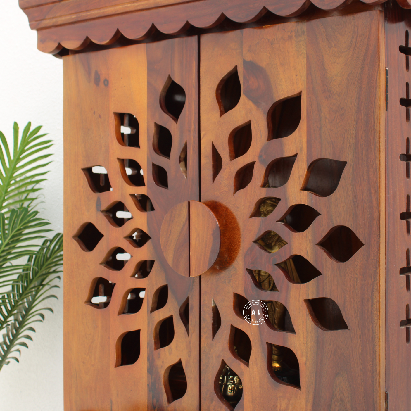 sheesham wood Home Temple 4 door - Honey finish