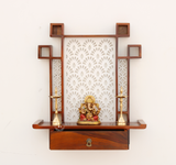 Plux Sheesham Wood Hanging Temple for Home - Honey finish
