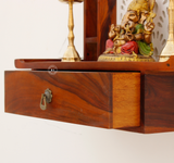 Plux Sheesham Wood Hanging Temple for Home - Honey finish