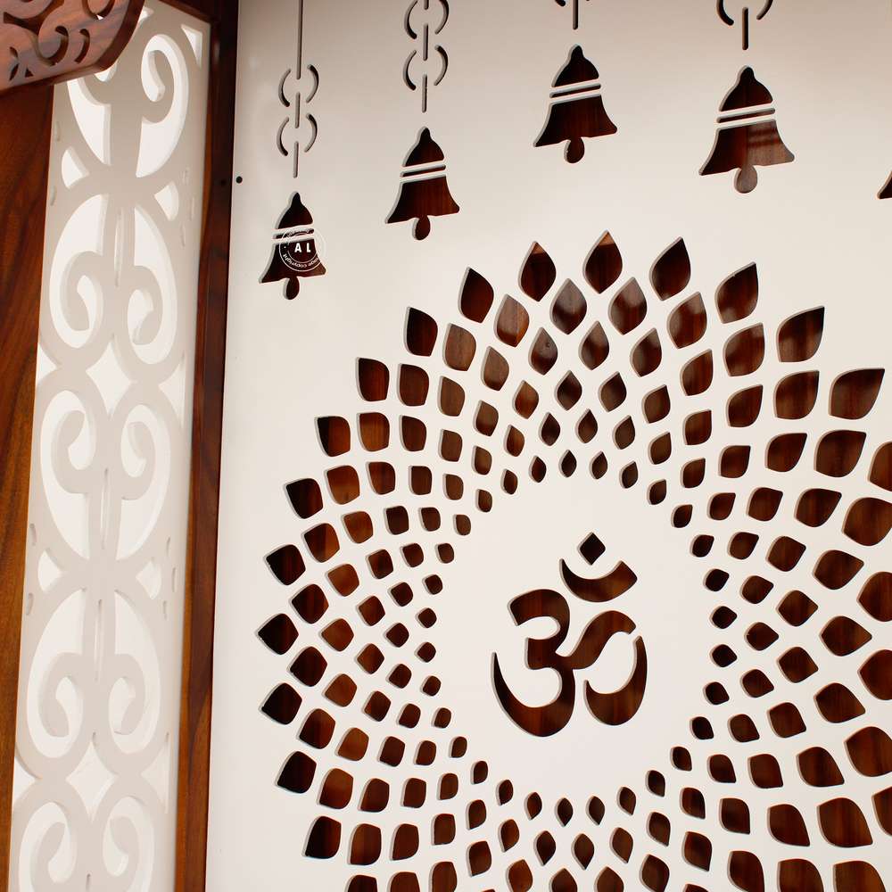 Holmen Sheesham Wood Temple Cabinet with Storage Arina Living