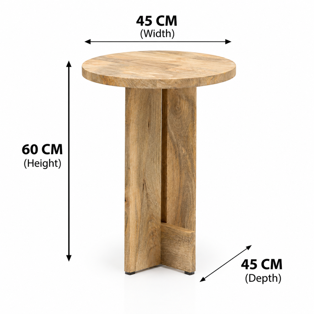 Suffy Mango Wood Side Table – Natural Finish Arina Living
