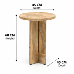 Suffy Mango Wood Side Table – Natural Finish Arina Living