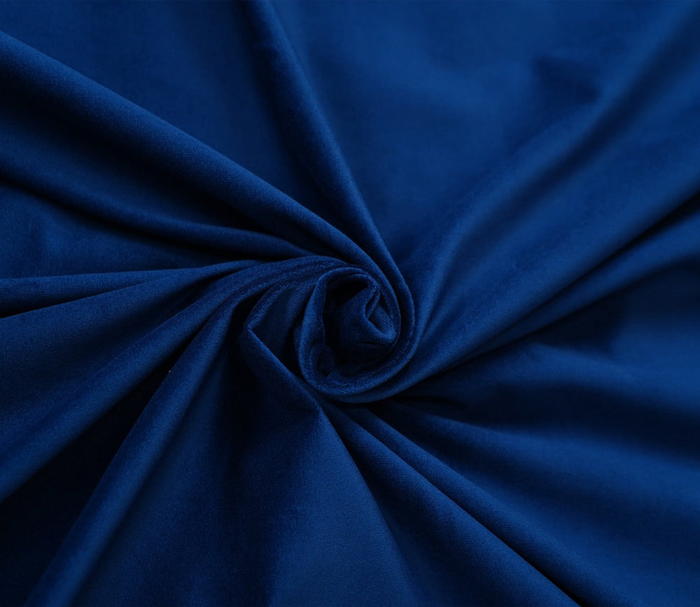 Kemmmel Velvet round Pouf - Indigo Blue Arina Living
