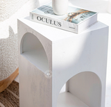 Alezzo solid mango wood white side table