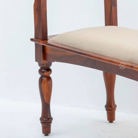 Loren Wooden Bench with Cushioned Seat – Sheesham Wood - Honey Finish Arina Living