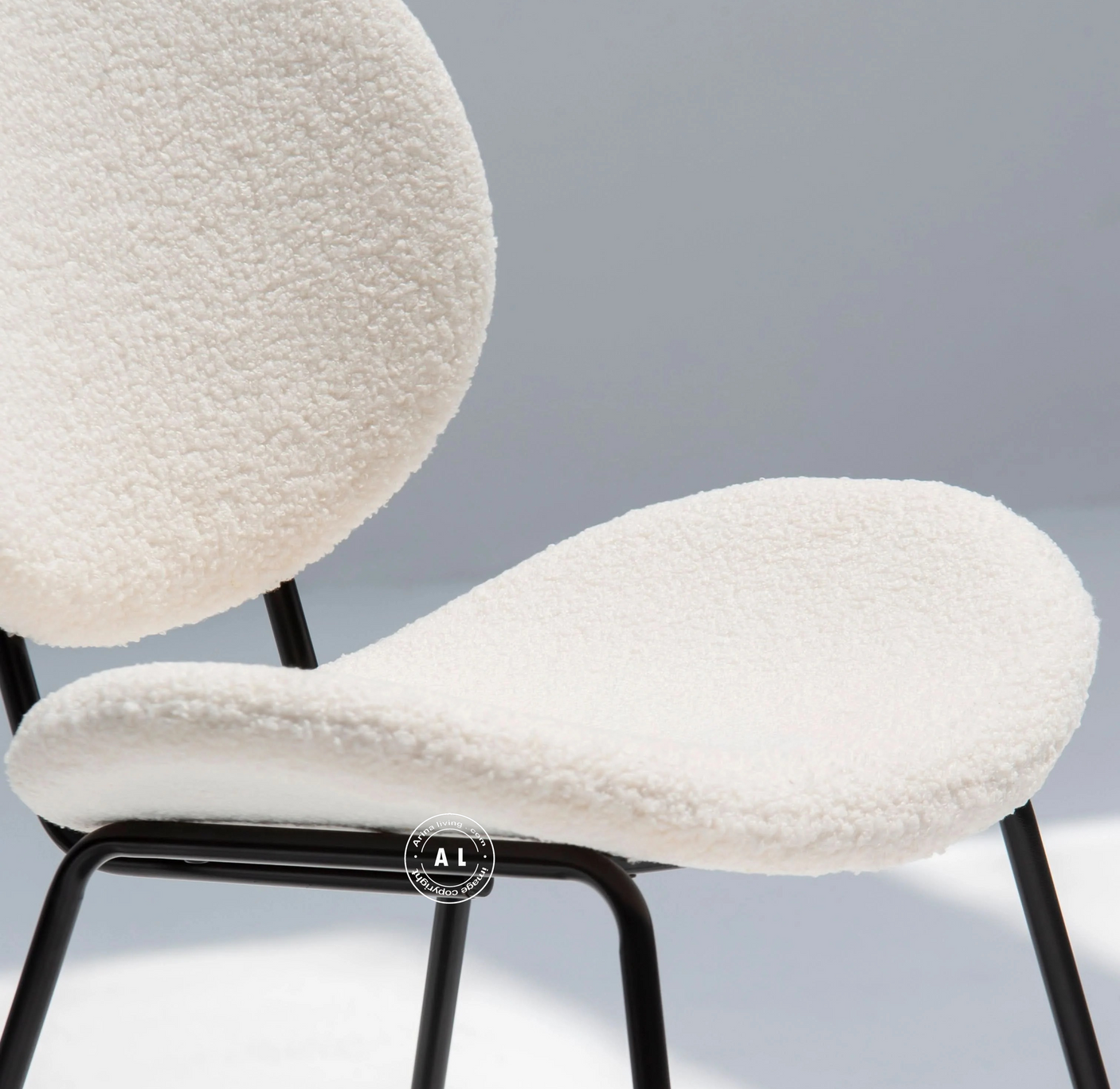 Modern Upholstered Chair in Boucle Fabric