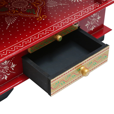 Shelford Painting Home Temple – Handcrafted Wooden Mandir with Drawers Arina Living