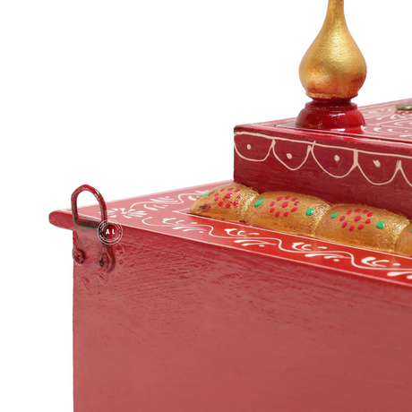 Shelford Painting Home Temple – Handcrafted Wooden Mandir with Drawers Arina Living